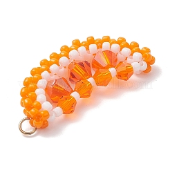 TOHO Glass Seed Beaded Orange Pendants&nbsp;PALLOY-MZ01125