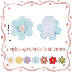 28Pcs 7 Colors Resin & Plastic Shoelace Buckle Clips&nbsp;HJEW-HY00080