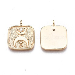 Brass Micro Pave Clear Cubic Zirconia Pendants&nbsp;KK-N232-250