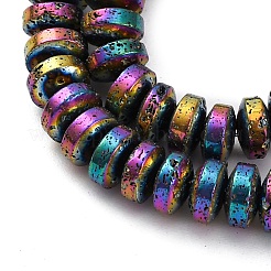 Electroplated Natural Lava Rock Beads Strands&nbsp;G-A256-E01-01J