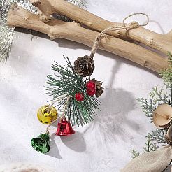 Iron Bell & Plastic Pine Cone Pendant Decorations&nbsp;HJEW-JM04392