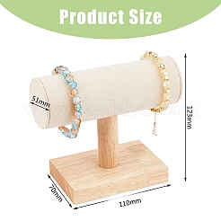 Velvet T-Bar Bracelet Display Stands with Wood Base&nbsp;BDIS-WH0003-29
