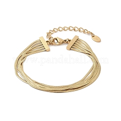 304 Stainless Steel Snake Chain Multi-Strand Bracelets For Women&nbsp;BJEW-Z095-01B-G