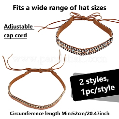 2Pcs 2 Styles Ethnic Style Imitation Leather Adjustable Hat Band&nbsp;AJEW-AN0007-23