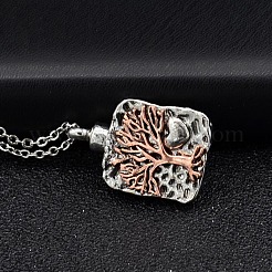 Two Tone Alloy Urn Ashes Necklaces&nbsp;PW-WG72189-01