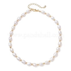 Natural Freshwater Pearl Rice Beaded Necklaces for Women&nbsp;NJEW-JN06018