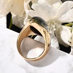 Resin Horse Eye Finger Rings&nbsp;LS-RJEW-R006-01G-02