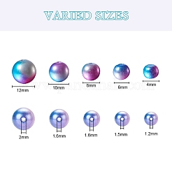 497Pcs 5 Style Rainbow ABS Plastic Imitation Pearl Beads&nbsp;OACR-YW0001-07C