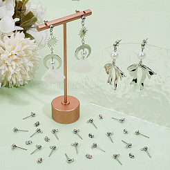 100Pcs 304 Stainless Steel Ball Stud Earring Findings&nbsp;STAS-SP0001-55P