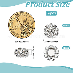 30Pcs Alloy Crystal Rhinestone Cabochons&nbsp;FIND-FG0004-69S