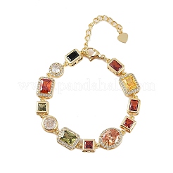 Brass Micro Pave Clear Cubic Zirconia Bracelets for Women&nbsp;BJEW-M047-04G