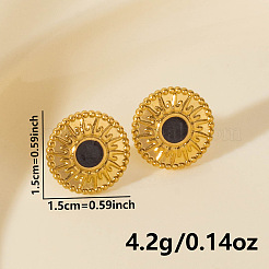 Geometric 304 Stainless Steel Sun Stud Earrings&nbsp;EF1718-3