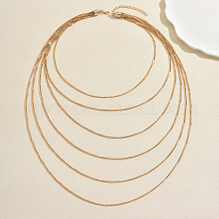 Elegant Iron Multi Layered Chain Tassel Long Necklaces for Women&nbsp;QM5620