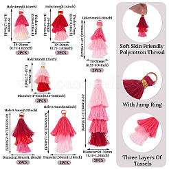 14Pcs 7 Colors Polyester Tassel Pendants&nbsp;FIND-TA0009-44