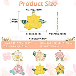 12Pcs 6 Styles Alloy Enamel Pendants&nbsp;ENAM-FS0004-11