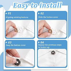 8Pcs 2 Colors Flower Alloy Resin Cufflinks&nbsp;FIND-ME0004-19