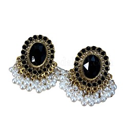 Oval Alloy & Rhinestone Chandelier Earrings&nbsp;FS-WG1A981-02
