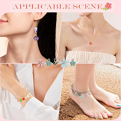 20Pcs 5 Styles Random Color Alloy Enamel Charms&nbsp;ENAM-YW0004-79A
