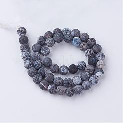 Natural Fire Crackle Agate Bead Strands&nbsp;G-S216-6mm-01