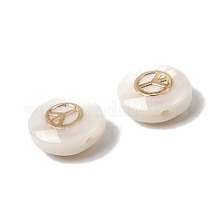 Natural Freshwater Shell Flat Round Beads&nbsp;SHEL-C009-01D