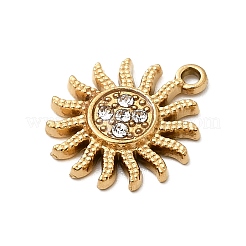 304 Stainless Steel Micro Pave Rhinestone Charms&nbsp;STAS-G369-05G