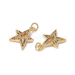 Brass Micro Pave Colorful Cubic Zirconia Pendants&nbsp;KK-G439-22G