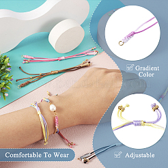 8Pcs 8 Colors Gradient Color Adjustable Braided Segment Dyed Nylon Bracelets&nbsp;AJEW-TA0001-31