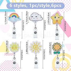 6Pcs 6 Styles Acrylic Badge Reel&nbsp;AJEW-FH0007-76