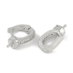 Brass Micro Pave Clear Cubic Zirconia Fold Over Clasps&nbsp;KK-I719-32P