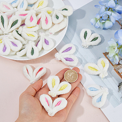 60Pcs 6 Colors Polyester Rabbit Ear Embroidery Sew on Cloth Patches&nbsp;DIY-FH0010-94