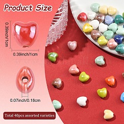 40Pcs Glazed Porcelain Beads&nbsp;PORC-YW0001-61