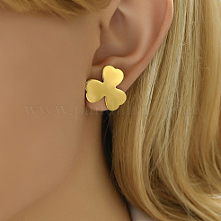 Fashionable Irregular Clover 201 Stainless Steel Stud Earrings&nbsp;BM5388