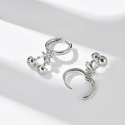 Brass Cherry Hoop Earrings&nbsp;EJEW-M077-19P-02