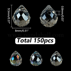 150Pcs Transparent Glass Beads&nbsp;GLAA-HY0001-33