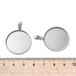 304 Stainless Steel Pendant Cabochon Settings&nbsp;X-STAS-L282-010P-09