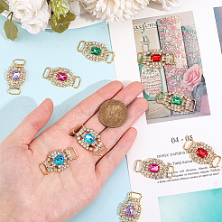 10pcs 5 Colors Brass Rhinestone Shoe Decoration&nbsp;FIND-GF0007-26