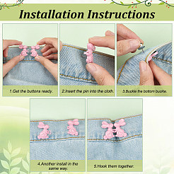 10 Sets 10 Colors Rabbit with Heart Spray Painted Alloy Adjustable Jean Button Pins&nbsp;DIY-FG0004-94