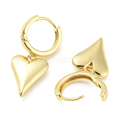 Rack Plating Brass Heart Dangle Hoop Earrings&nbsp;EJEW-Q779-01G