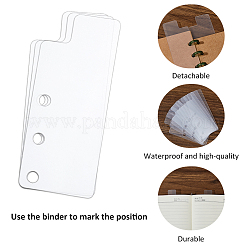 50Pcs Rectangle PP Plastic Notebook Index Divider Sheets&nbsp;AJEW-FH0009-23B