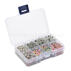 480Pcs 8 Style Flat Round Luminous Acrylic Beads&nbsp;DIY-YW0003-01