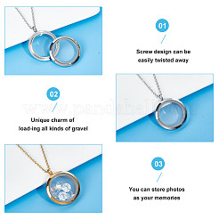 DIY Blank Dome 304 Stainless Steel Locket Pendant Necklace Making Kit&nbsp;STAS-DR0001-03