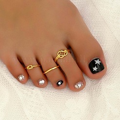 3Pcs 3 Styles Brass Knot Open Cuff Toe Rings for Daily&nbsp;GY1534