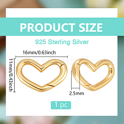 1Pc Sterling Silver Spring Gate Rings&nbsp;STER-BC0003-47G