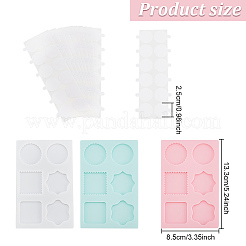 3Pcs 3 Color Square & Round & Flower Silicone Wax Melt Molds&nbsp;DIY-DR0001-35