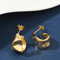 Ion Plating(IP) 304 Stainless Steel Twist Teardrop Stud Earrings&nbsp;EJEW-K244-18G