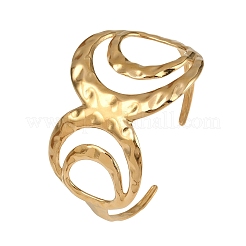 Hollow 304 Stainless Steel Cuff Bangles for Women&nbsp;LS-BJEW-L709-01G