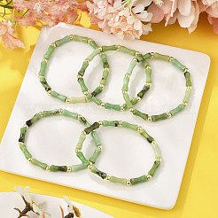Natural Australia Jade/Chrysoprase Beads Stretch Bracelets for Men Women&nbsp;BJEW-L171-03B