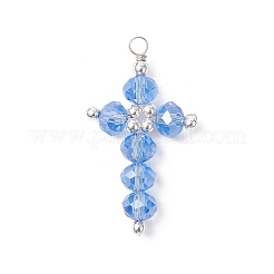 7Pcs 7 Colors Glass Pendants&nbsp;PALLOY-JF04504-01
