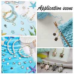 4 Sets 2 Style Alloy Enamel Tortoise Pendant Decorations&nbsp;HJEW-PH0001-76