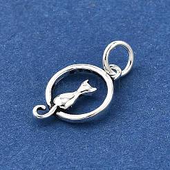 925 Sterling Silver Ring with Cat Shape Charms&nbsp;STER-D306-03S